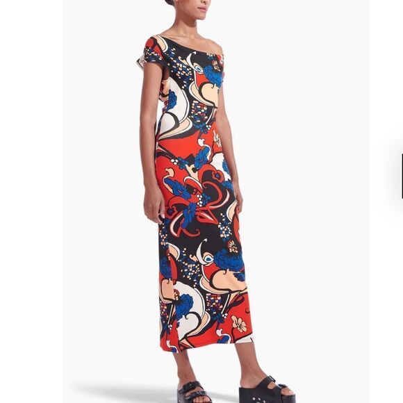 STAUD- GENEVIEVE DRESS IN SEASIDE FLORAL size XS - Picture 2 of 16